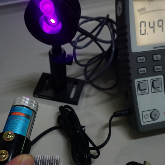 405nm 100~500mW Blue-violet Laser Diode Module Dot Focus Adjustable φ22*90mm
